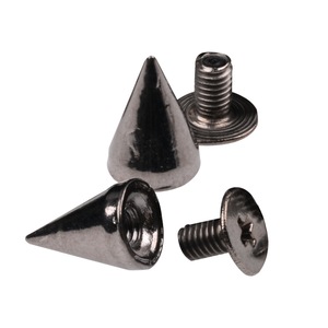 Studs Metal Spike Punk Rivets 7mm x 10mm for Leather Cone Screwback Belt Purse Wallet Bracelet Necklace Craft Clothing Spikes Rivet Black