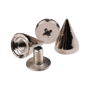 Studs Metal Spike Punk Rivets 7mm x 10mm for Leather Cone Screwback Belt Purse Wallet Bracelet Necklace Craft Clothing Spikes Rivet Silver