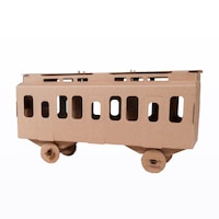 Leolandia Fold-up Cardboard Railway Passenger Train DIY 3D Model Building Kit