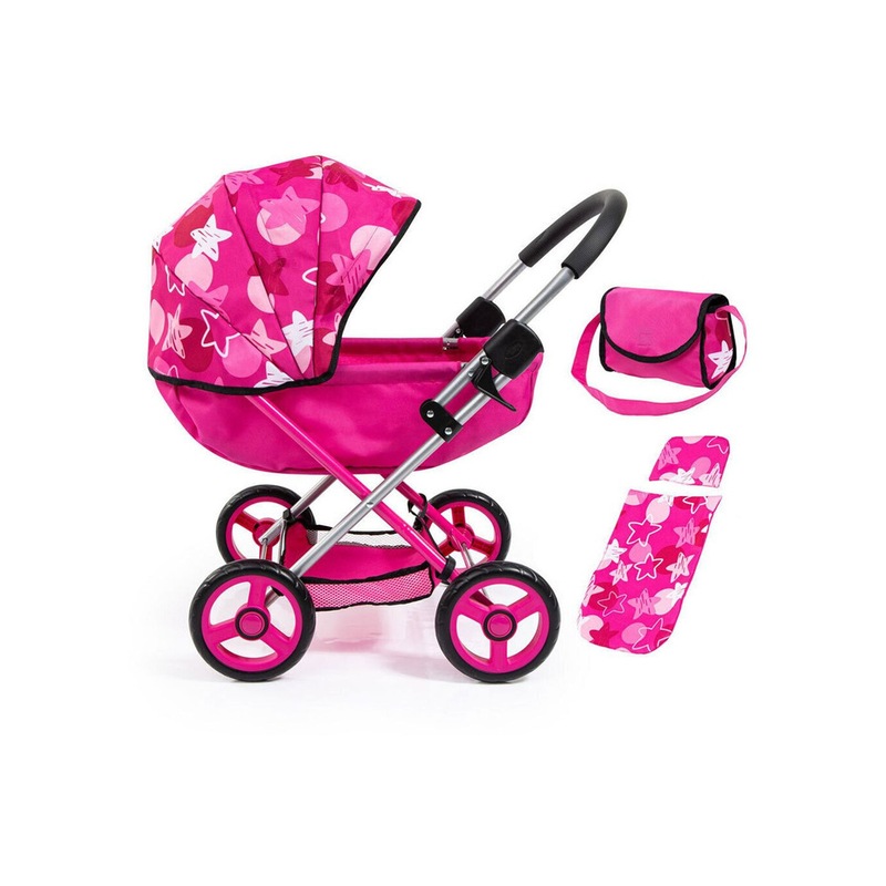 Buy Bayer Cosy Doll Pram - Cerisse with Star Pattern Hood - MyDeal