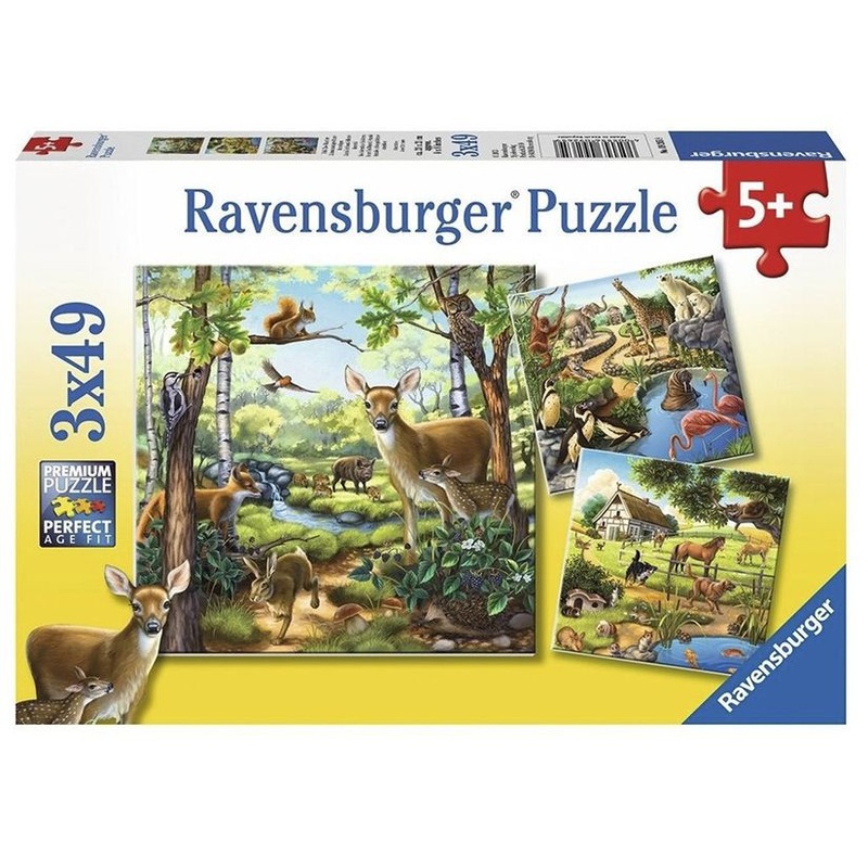 Buy Ravensburger - Forest Zoo & Pets Puzzle 3x49 Piece - MyDeal