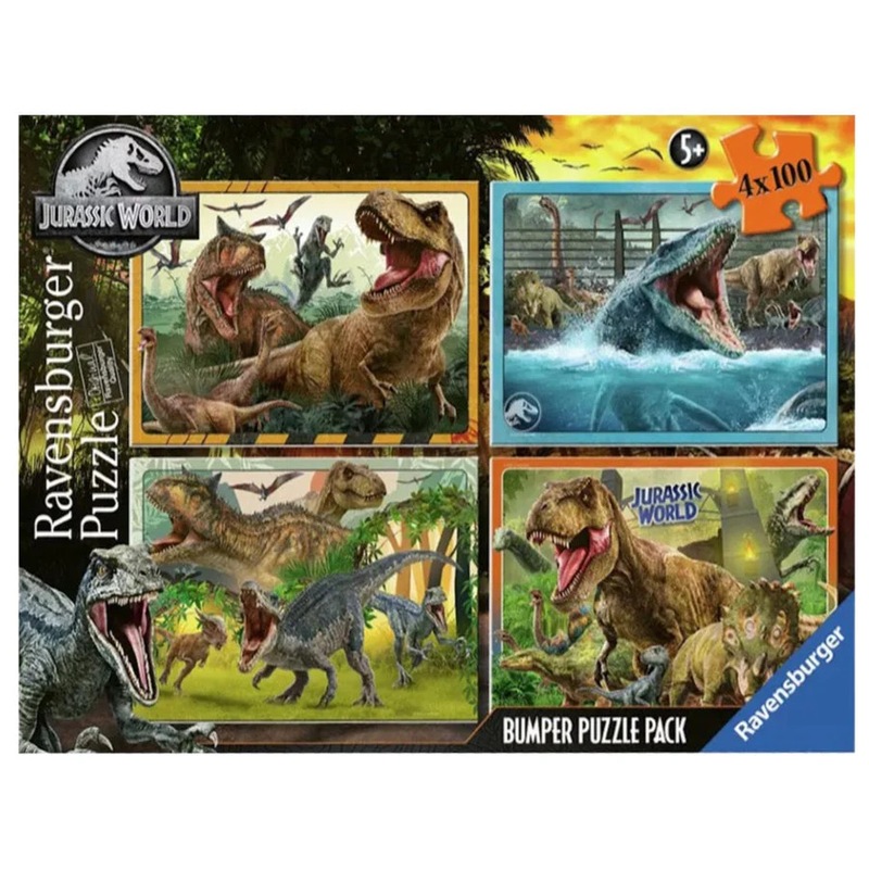 Buy Ravensburger Jurassic World Bumper Puzzle Pack 4 X 100 Pce Mydeal