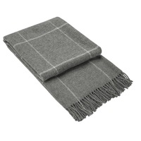 Brighton NZ Wool Throw Rug - Grey Striped