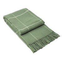 Brighton NZ Wool Throw Rug - Sage Striped