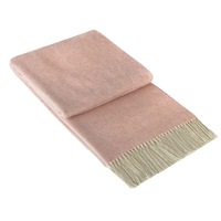 Kensington Cashmere and Superfine Merino Wool Throw Rug - Blush