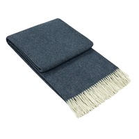Kensington Cashmere and Superfine Merino Wool Throw Rug - Navy