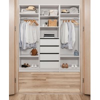 Malmo Walk In Wardrobe - 2 Shelf/Hanging Module - White