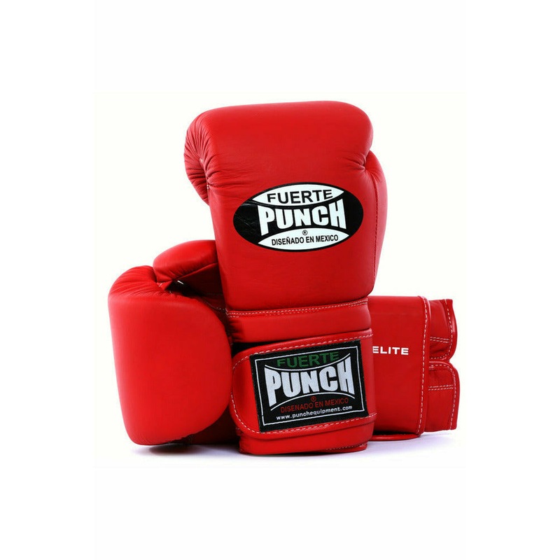 Buy Punch Mexican Fuerte Elite Boxing Gloves Red Black & White MyDeal