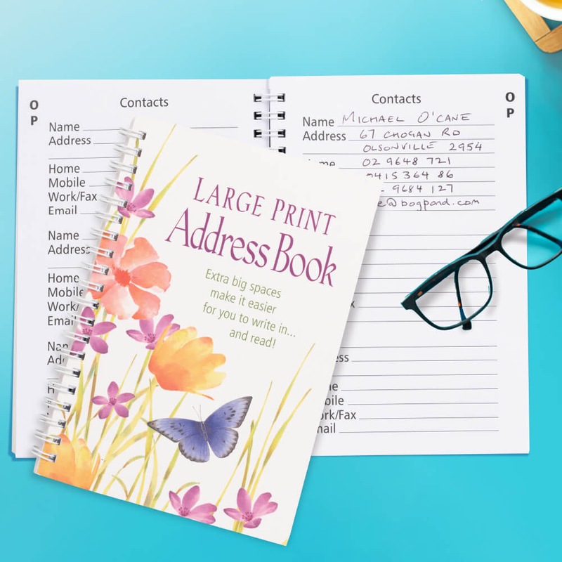 Buy Large Print Address Book MyDeal