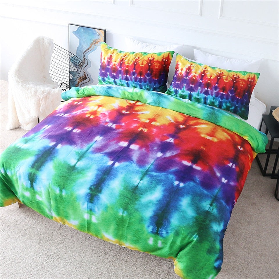 Buy Rainbow Tie Dye Quilt Cover Bedding Set MyDeal
