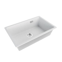 680x440x220mm White Granite Stone Single Bowl Overflow Kitchen Sink Top/Undermount Basin