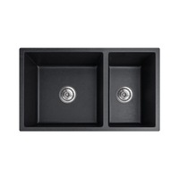 710x450x205mm Black Granite Stone Double Bowls Laundry Kitchen Sink Basin