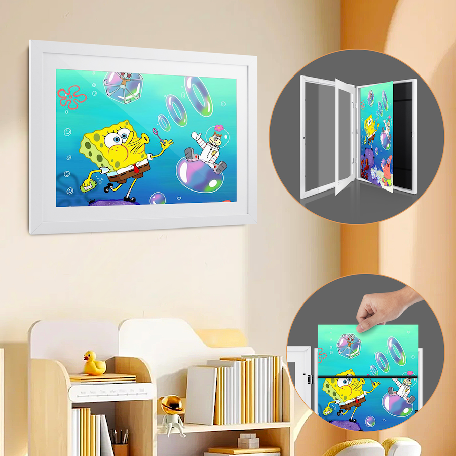 A3 Art Frame Photo Frames Collage White Kids Artwork Display Hold 150 Pictures Home Decor