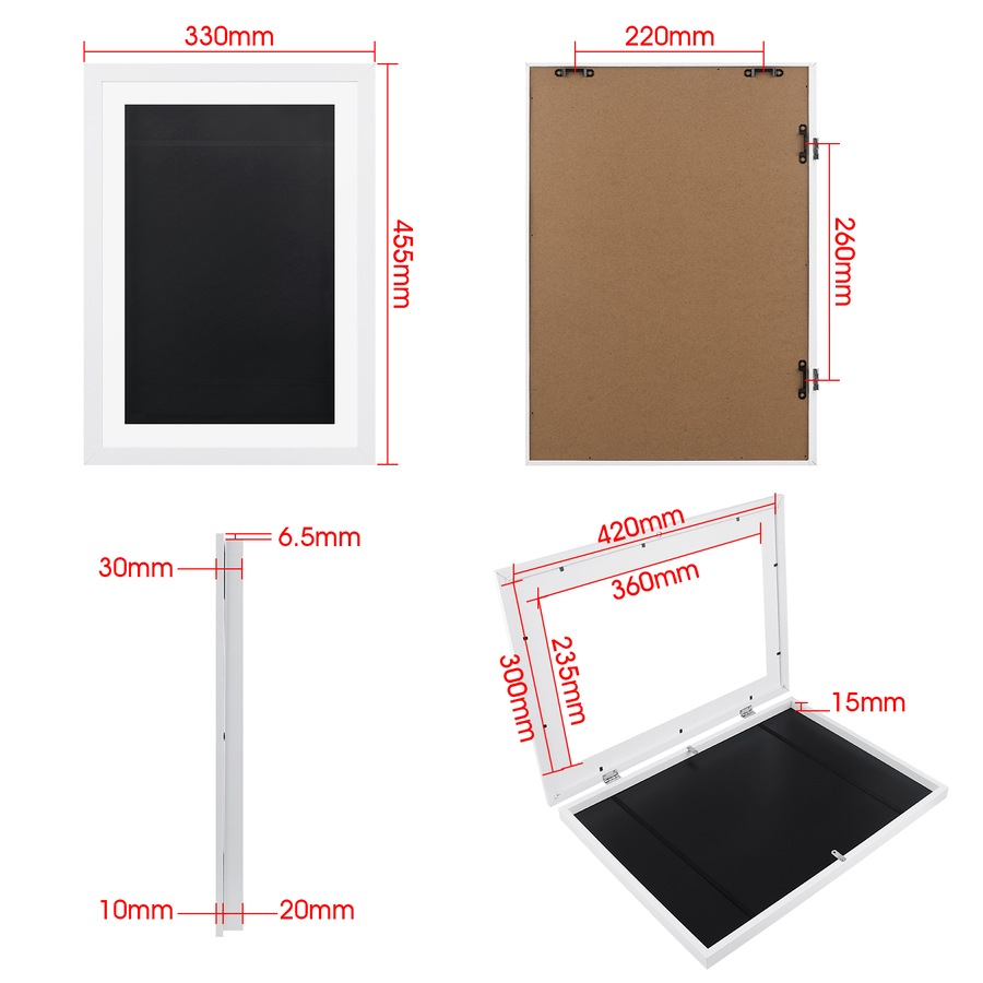 A3 Art Frame Photo Frames Collage White Kids Artwork Display Hold 150 Pictures Home Decor