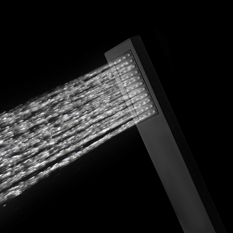 Buy Bathroom Square Black Solid Brass Hand Held Shower Rose Spray Head