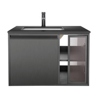 750x505mm Wall Hung Bathroom Vanity Cabinet & Stone Counter Top Ceramic Bowl Sink Wash Basin
