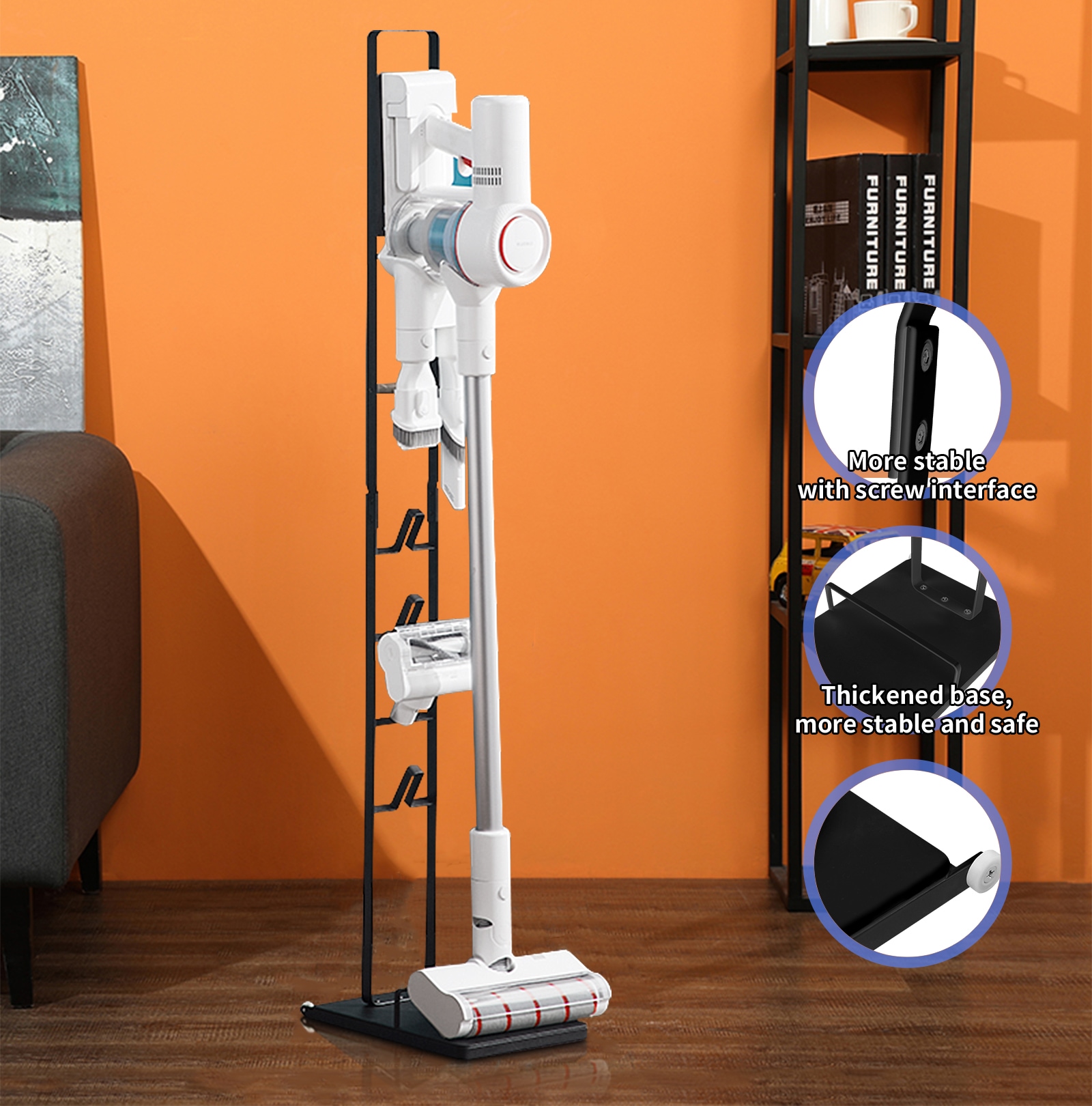 Buy Black Freestanding Cordless Vacuum Cleaner Floor Stand Rack Holder ...
