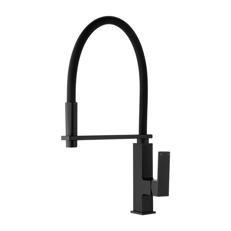 Buy Brass Swivel Spout Pull Out Down Black Kitchen Mixer Laundry Tap