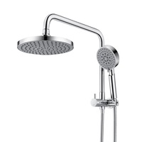 Chrome Round 8" Rain Shower Head Handheld Set Gooseneck Arm WELS
