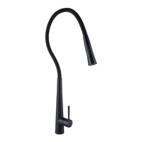 Matt Black Flexible Free Bending Swivel Spout Kitchen Laundry Sink Mixer Tap Brass Basin Faucet