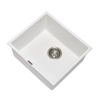 White Granite Stone Single Bowl Kitchen Bar Sink Top/Under/Flushmount 457x406mm