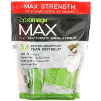 Coromega, Max High Concentrate Omega-3 Fish Oil, Coconut Bliss, 90 Squeeze Shots