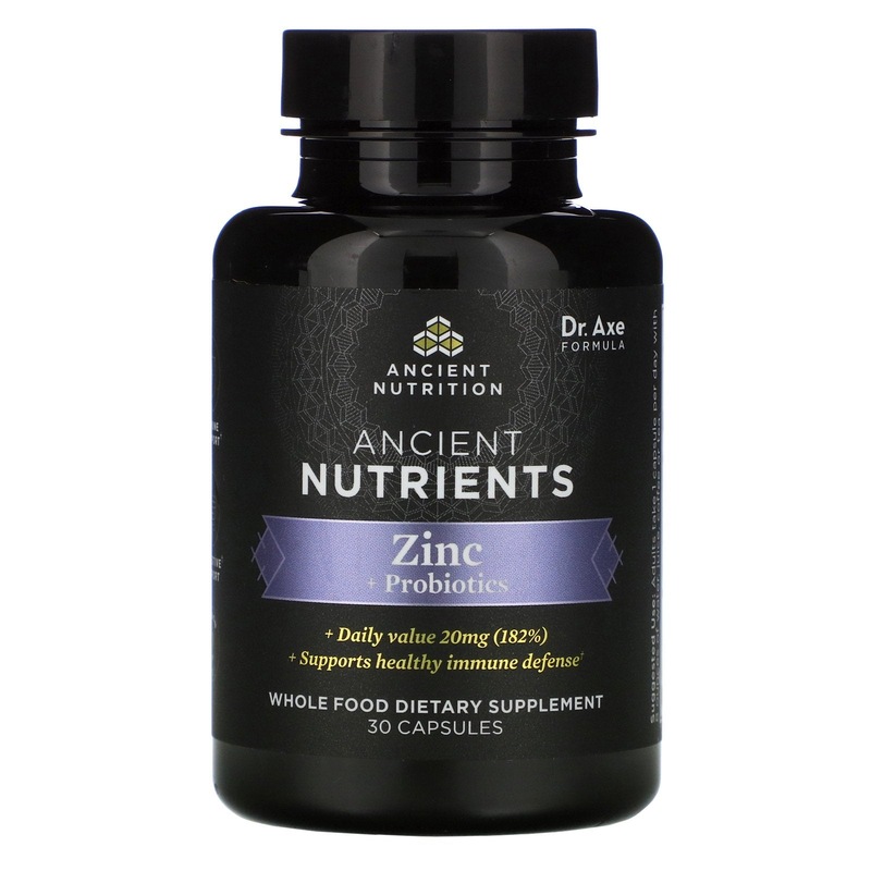 Buy Dr. Axe Ancient Nutrients, Zinc + Probiotics, 30 Capsules MyDeal