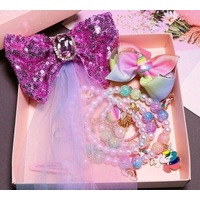12PCS Unicorn Necklace Bracelet Set Kids Girls Jewellery Gift With Box