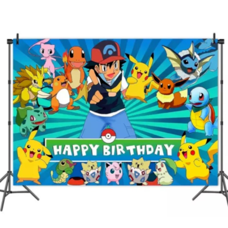 Buy 210cm And 150cm Banner Pokemon Pikachu Party Supplies Kids Children ...