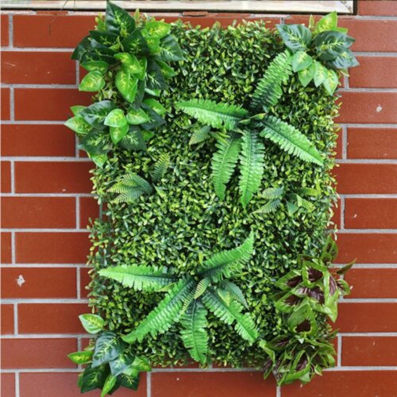 Buy 2Pcs Artificial Plant Wall Panels Fake Vertical Grass Hedge Garden
