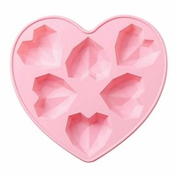3D Love Pink Candle Silicone Mold DIY Striped Making Craft Mould Decor AU