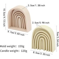 3D Rainbow U Bridge Candle Silicone Mold DIY Striped Making Craft Mould Decor AU