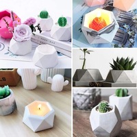 3pcs/Set Plant Flower Pot Silicone Mold Epoxy Resin Candle Holder Mould DIY Tool
