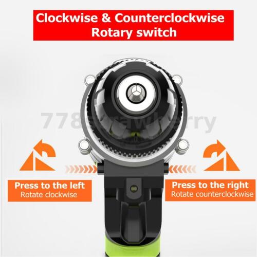 48V BRUSHLESS HEAVY DUTY CORDLESS DRILL IMPACT DRIVER KIT HAMMER TOOL +2 BATTERY