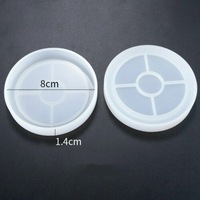 4pcs Coaster Cup Mat Mold Round Silicone Mould for Craft DIY Epoxy Resin Casting