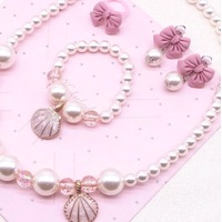5PCS Set Shell Necklace Bracelet Set Kids Girls Birthday Jewellery Gift