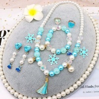 6PCS Princess Necklace Bracelet Set Kids Girls Birthday Festival Gift