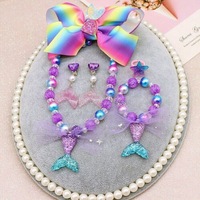 A 6PCS Mermaid Tail Necklace Bracelet Set Kids Girls Jewellery Accessories Gift