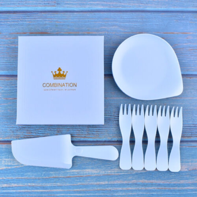 Buy Blue Set 21PCS Combination Birthday Cake Knife and Fork Set Party