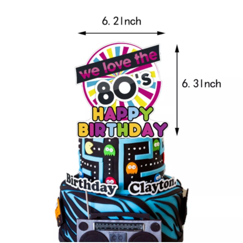 Buy Cake Topper x 1 pc Back To The 80's Party Set Party Supplies Adults