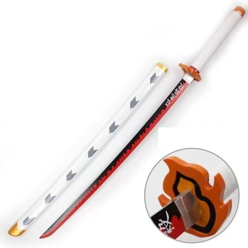 Buy Demon Slayer Kyojuro Rengoku fake Sword Kimetsu no Yaiba Cosplay ...