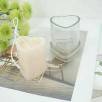 Heart Shape 3D Candle Mould DIY Perfume Soap Candle Making Wax Silicone Mold