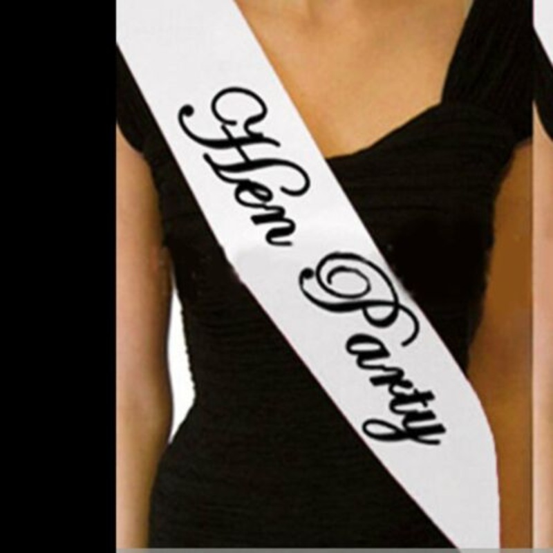 Buy Hen Party White With Black White Sashes Black Text Hens Night Party