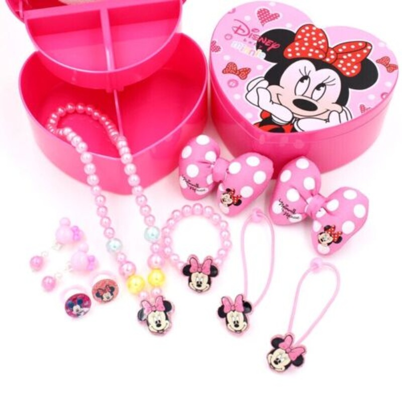 Buy Minnie Mouse Jewellery Box Necklace Earring Princess Kids Girls Toy