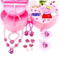 Peppa Jewellery Box Necklace Earring Princess Kids Girls Toy Gift