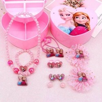 Pink Frozen Elsa Jewellery Box Necklace Earring Princess Kids Girls Toy Gift