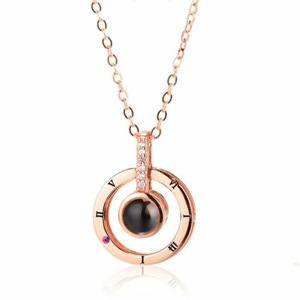 Rose Gold I Love You Projection Necklace 100 Languages Pendant Loving Memory Jewelry AU
