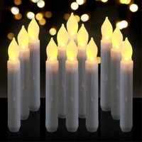 up 60x LED Candles Flameless Taper Flickering Battery Operated Candles 16.5x2cm