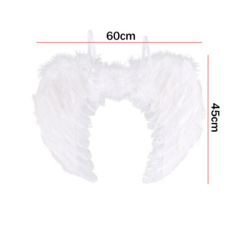 Buy White 60cmx45cm Feather Angel Fairy Wings Adults Kids Fancy Dress ...