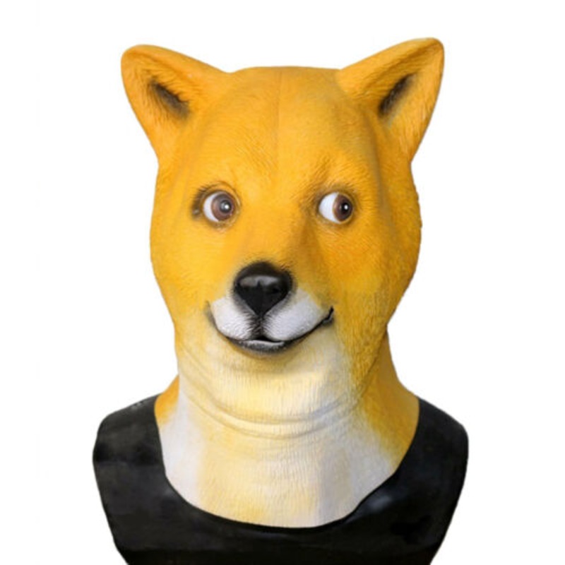 Buy Yellow Doge Head Mask Latex Mask Horse Head Mask Animal Head Creepy 